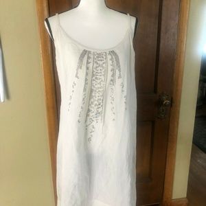 Eileen Fisher Sleeveless Sun Dress White L